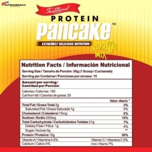 Informacion nutricional de pancakes de proteina